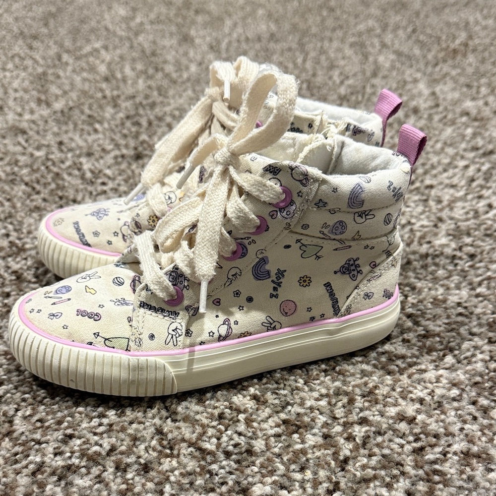 Cat & Jack Cream and Pink Kids' High-Top Sneakers